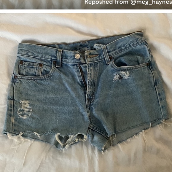 ❤️🤍💙Levi Custom 🇺🇸July 4th Patriotic American Flag Cutoff Denim shorts - Picture 3 of 5